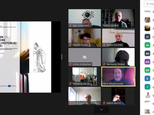 SENSE Webinari za nastavnike istorije, historije, povjesti. 