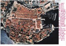 Vazdušni snimak Dubrovnika sa označenim oštećenjima- dokazni materijal tužilaštva MKSJ